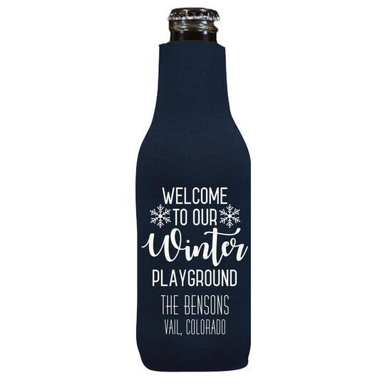 Welcome To Our Winter Playground Bottle Huggers